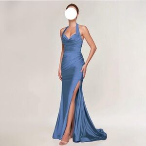 Mermaid Prom Dresses for Women Halter Bridesmaid Dresses